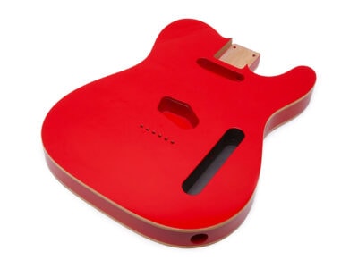 Solo TC Style Poly Finished Guitar Body With Cream Binding - Fiesta Red