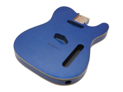 Solo TC Style Poly Finished Guitar Body With Cream Binding - Metallic Blue