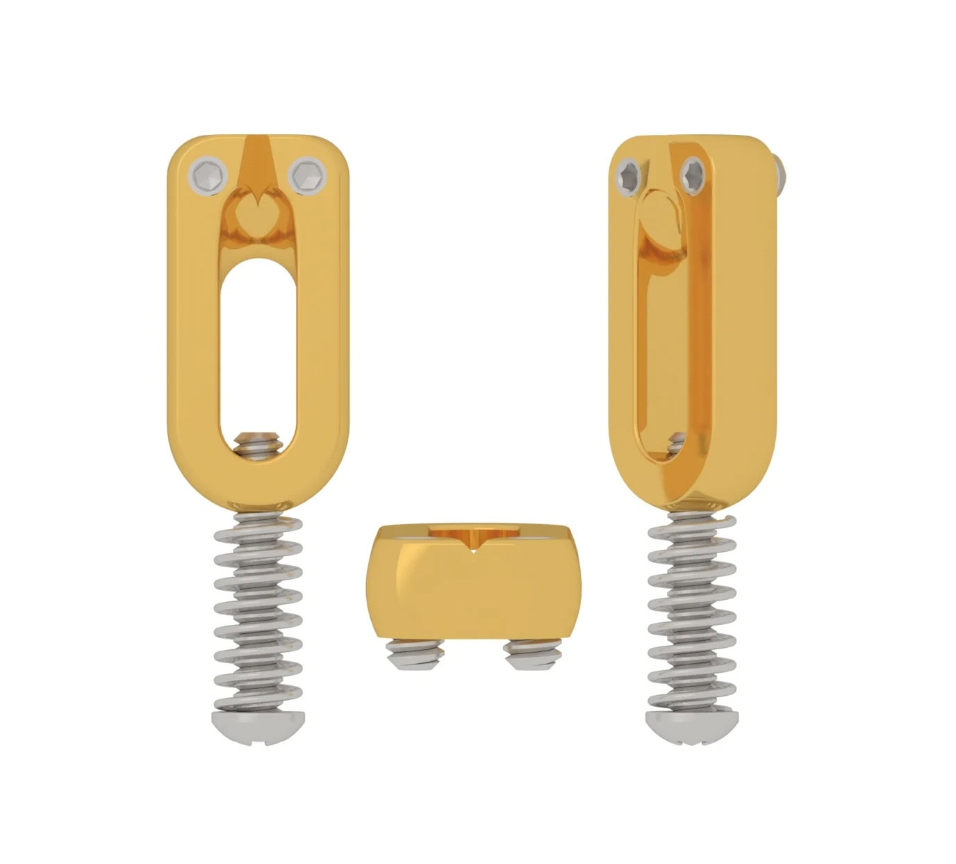 Hipshot 4GSM-RVST-G850 Modern Stainless Steel Gold Guitar Saddles - Set of 6