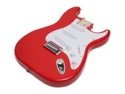 Solo Pro ST Style HSH Poly Finished Guitar Body With Hardware - Fiesta Red