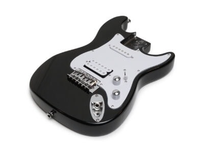 Solo ST Style Short Scale Poly Finished Guitar Body With Hardware - Black